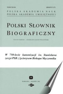 Ok�adka Polskiego S�ownika Biograficznego z. 171 (tom XLI/4)